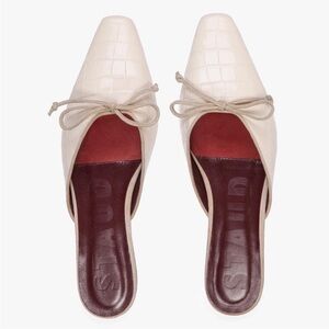 STAUD | GINA MULE | CREAM CROC